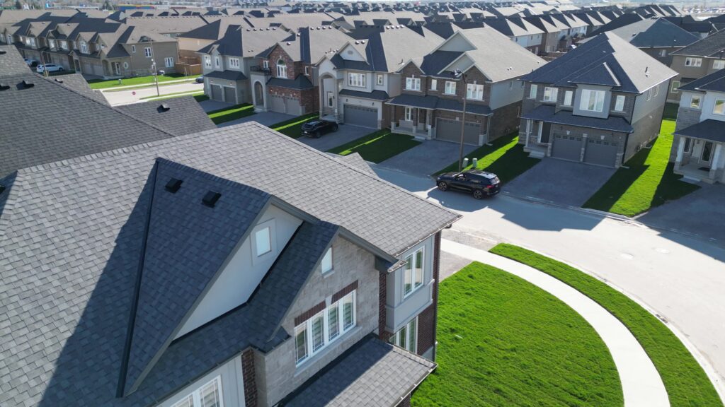 aerial view of homes